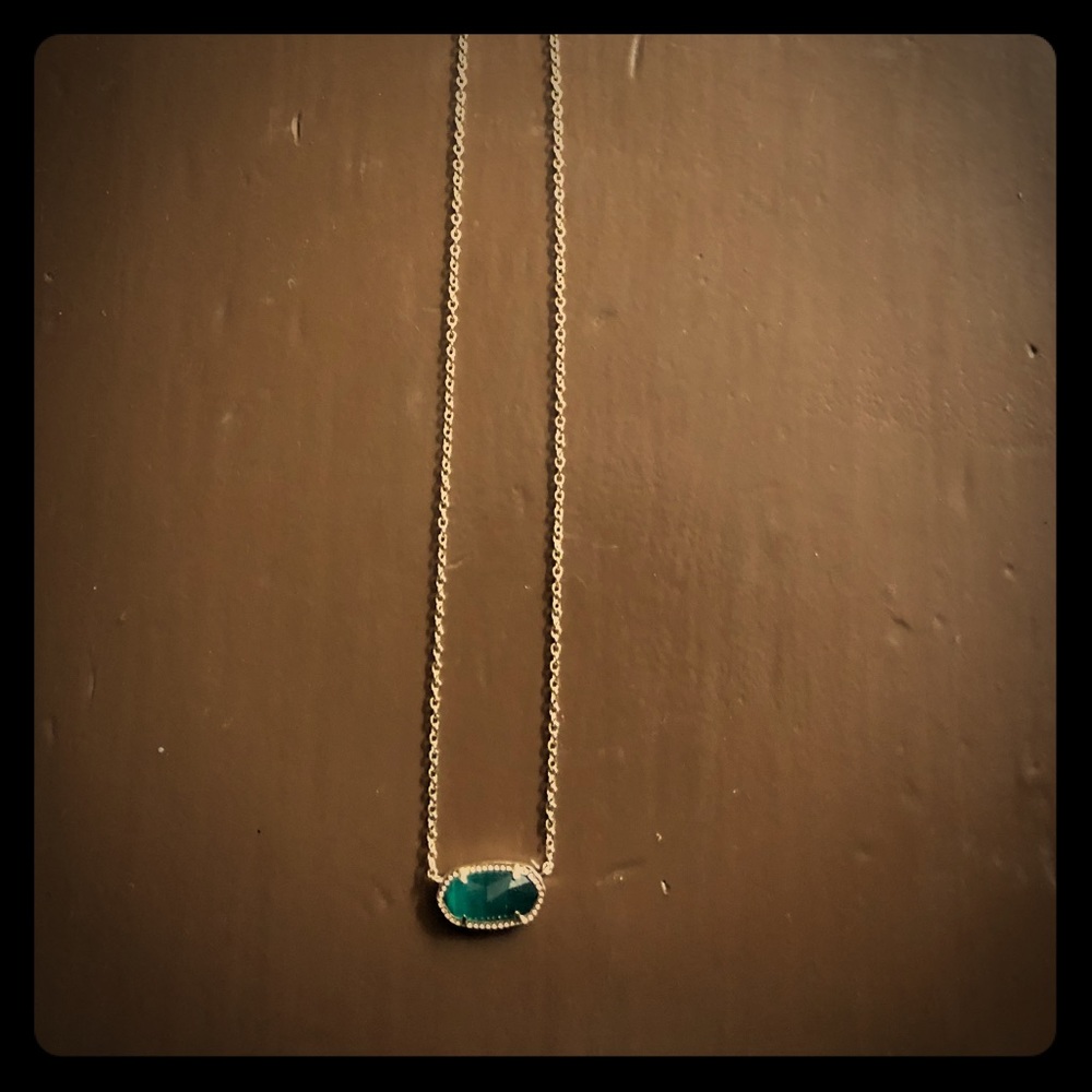 Kendra Scott emerald green necklace.